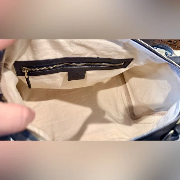 Classic Vintage Gucci Sherry Line Speedy Boston Navy Blue Bag - Picture 10 of 13